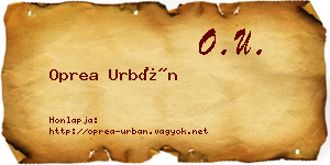 Oprea Urbán névjegykártya